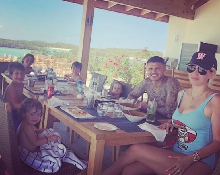 Wanda Nara y Mauro Icardi, vacaciones extra large: paraíso en familia en las islas Turcas y Caicos 