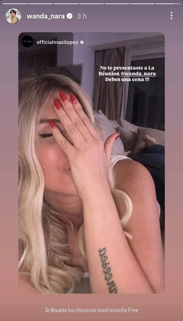 Wanda Nara y Maxi López en Instagram (Foto: captura de @wanda_nara).