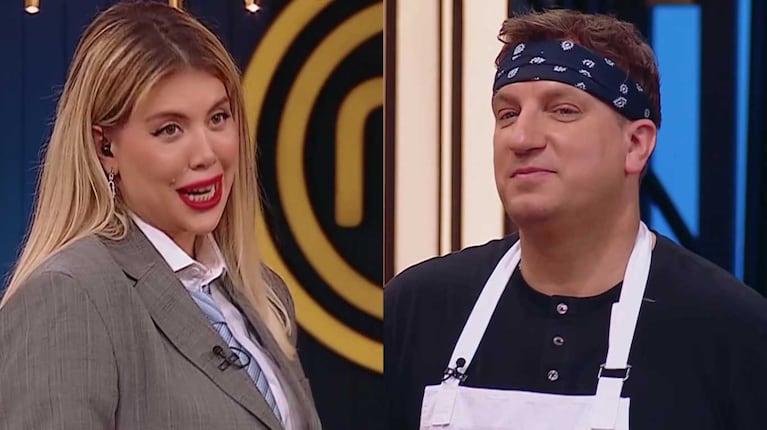Wanda Nara y Maxi López en MasterChef Celebrity (Fotos: capturas Telefe)