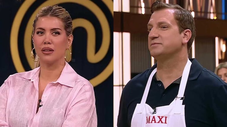 Wanda Nara y Maxi López en MasterChef (Fotos: capturas Telefe)