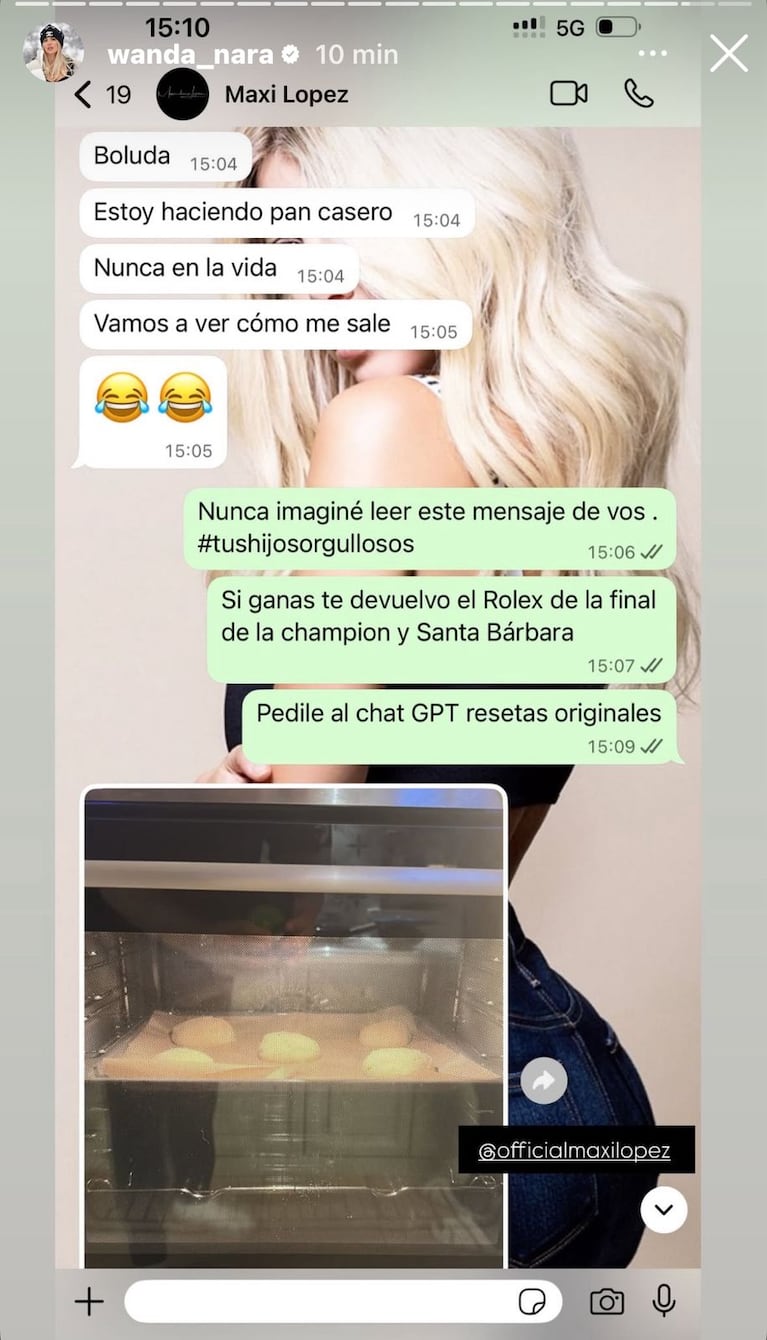 Wanda Nara y Maxi López (Foto: captura de Instagram/@wanda_nara).