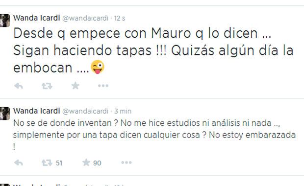 Wanda Nara y su aclaración en Twitter tras los rumores (Foto: Captura). 
