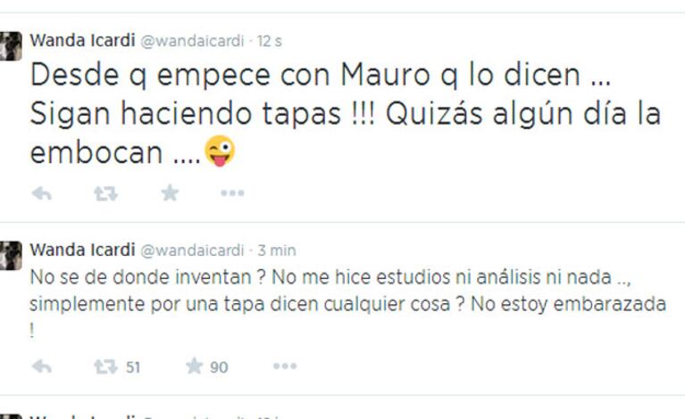 Wanda Nara y su aclaración en Twitter tras los rumores (Foto: Captura). 