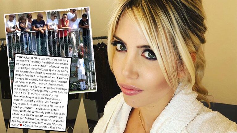 Wanda Nara y su emotiva anécdota: se fue de un hospital con el suero puesto para ir a un acto de Constantino