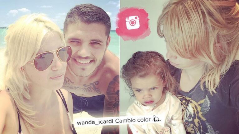 Wanda Nara y su nuevo de look, de rubia platinada a castaña. Foto: Instagram