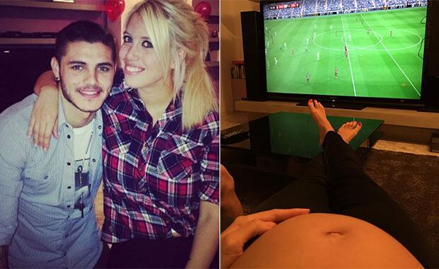 Wanda Nara y su pancita le hicieron un pícaro reclamo a Mauro Icardi: "Ella odia la Play, al igual que yo" (Foto: Twitter)