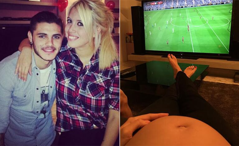 Wanda Nara y su pancita le hicieron un pícaro reclamo a Mauro Icardi: "Ella odia la Play, al igual que yo" (Foto: Twitter)