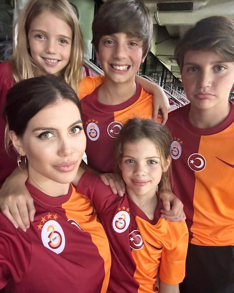 Wanda Nara y sus hijos celebraron la victoria del Galatasaray: Mauro Icardi hizo el gol de la victoria