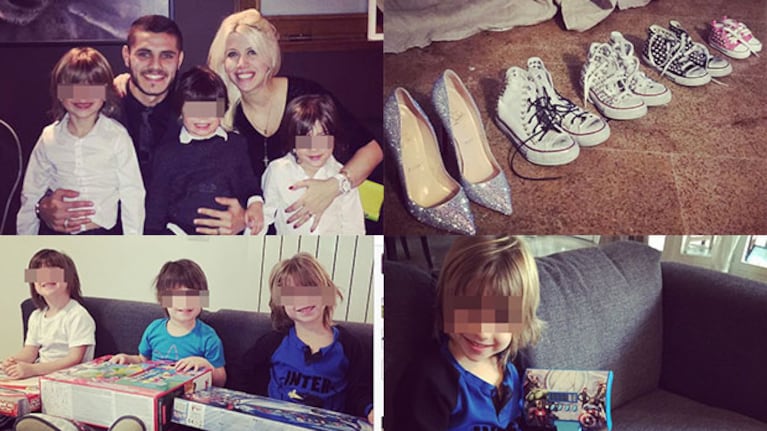 Wanda Nara y sus hijos celebraron Reyes (Fotos: Instagram).