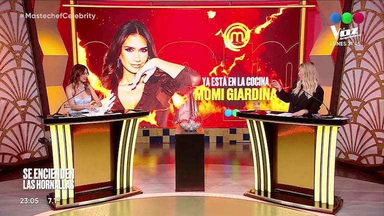 Wanda Nara y Vero Lozano presentaron a Momi Giardina en MasterChef Celebrity (Foto: captura de Telefé).