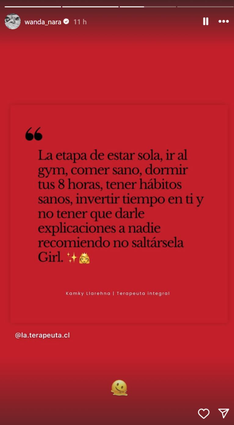 Wanda reconfirmó su soltería.