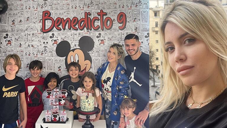 Wanda saludó a su hijo por su noveno cumpleaños.