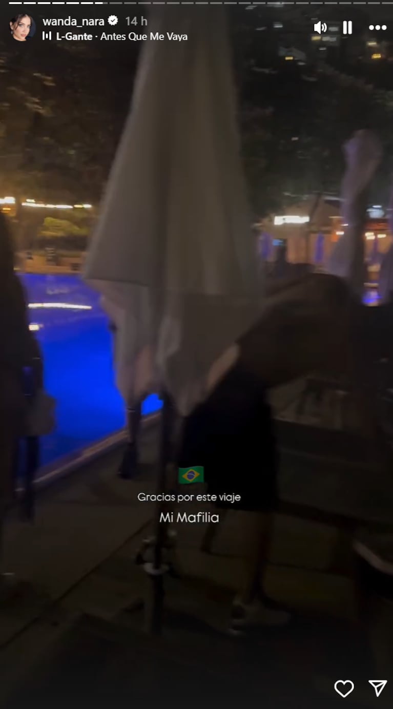 Wanda se mostró cariñosa con L-Gante y Jamaica el último día de sus vacaciones juntos.