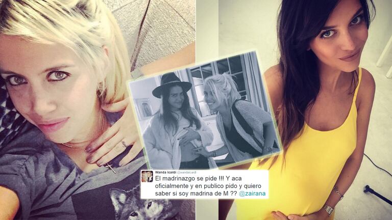 Wanda será la madrina de la hija de Zaira (Foto: Twitter e Instagram)