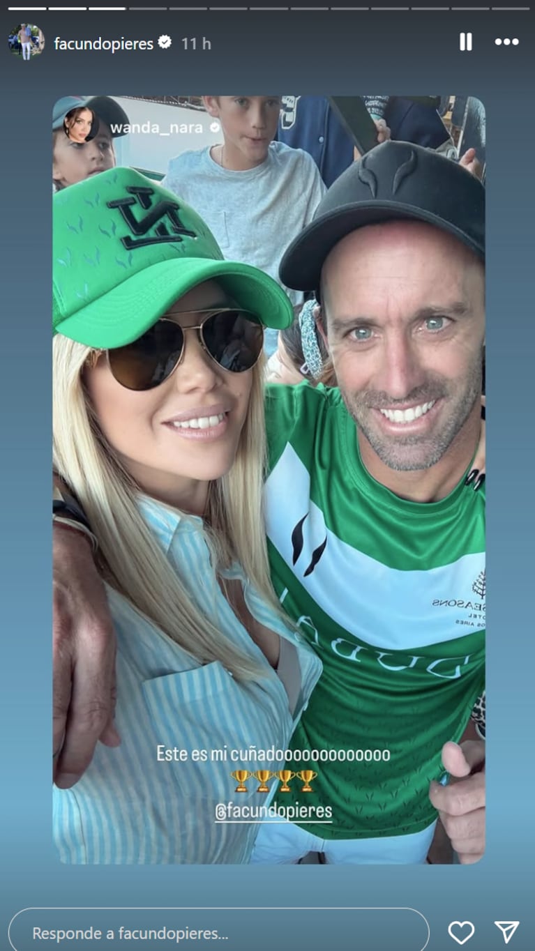 Wanda y Facundo festejando el logro del polista.