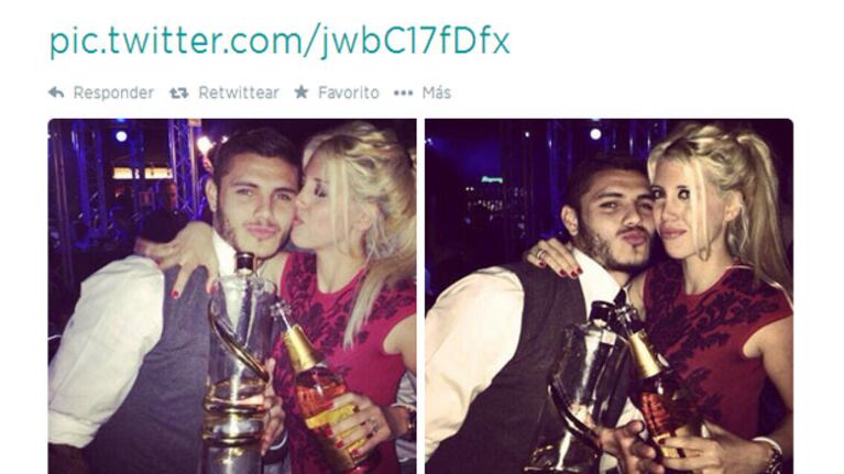 Wanda y Mauro compartieron en la Web una foto de su festejo (Foto: Twitter).