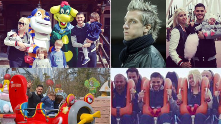 Wanda y su familia se divirtieron en un parque. Antes, ella lanzó un punzante tweet (Fotos: Twitter).