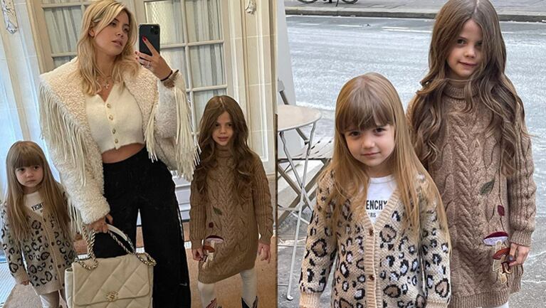 Wanda y sus hijas se divirtieron en la peluquería.