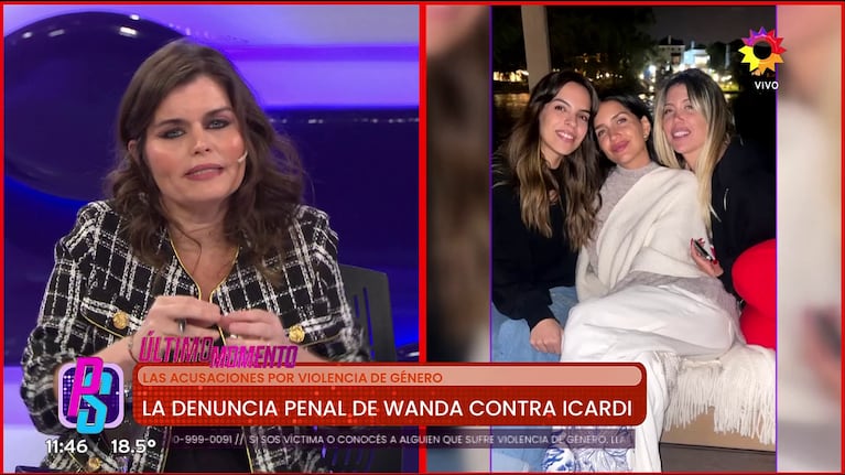 Wanda y Zaira Nara con Luciana Campil (Foto: captura de etrece).