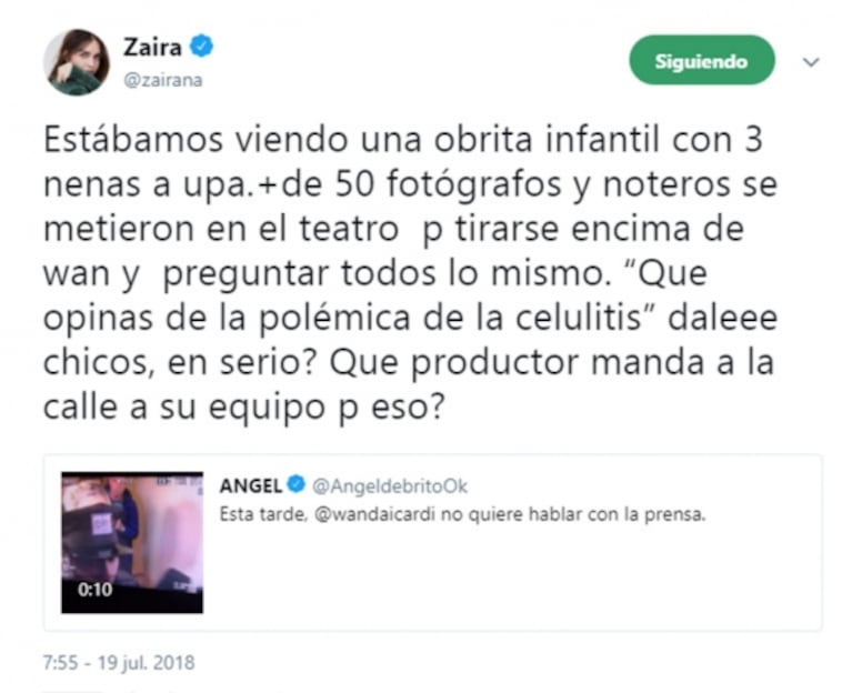 Wanda y Zaira Nara, furiosas contra la prensa que las fue a buscar a la salida de un teatro: "¿Para qué…?"