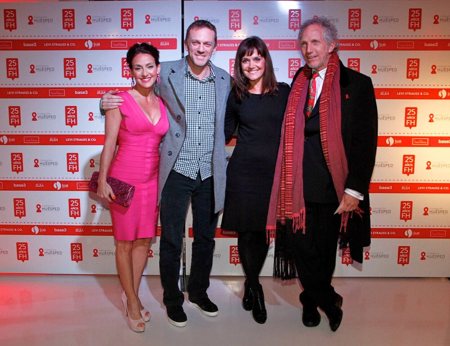 Wexler, Pietra, Federico D Elía y Boy Olmi, en la gala por los 25 años de Fundación Huésped. (Foto: Consuelo Oppizzi)