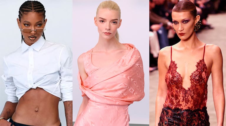 Willow Smith, Anya Taylor-Joy y Bella Hadid en la Semana de la Moda en París 2026 (Fotos: AP y @prisma_mag).
