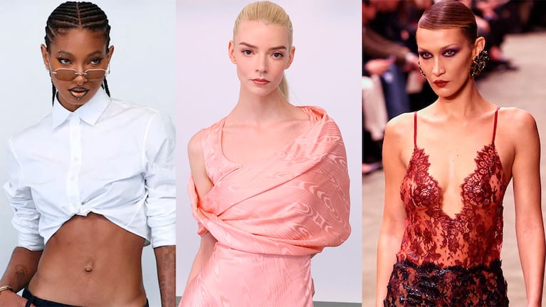 Willow Smith, Anya Taylor-Joy y Bella Hadid en la Semana de la Moda en París 2026 (Fotos: AP y @prisma_mag).