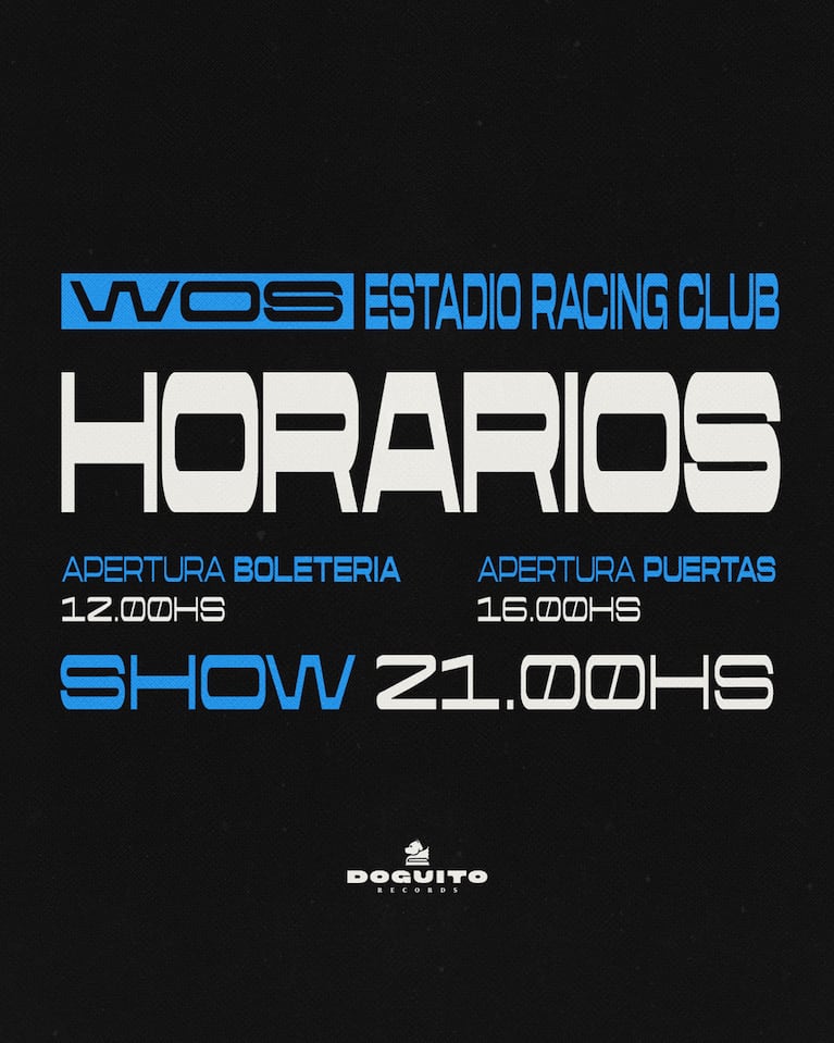 Wos en Racing: todo lo que tenés que saber para disfrutar del show