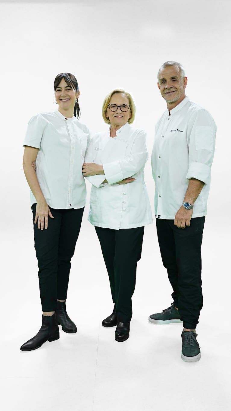 Ximena Saenz, Dolli Irigoyen y Christian Petersen, el jurado de El Gran Premio de la Cocina.