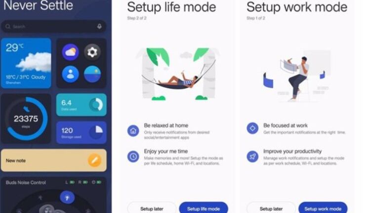 Ya disponible la beta abierta de OxygenOS 12 optimizado para separar la vida privada de la profesional