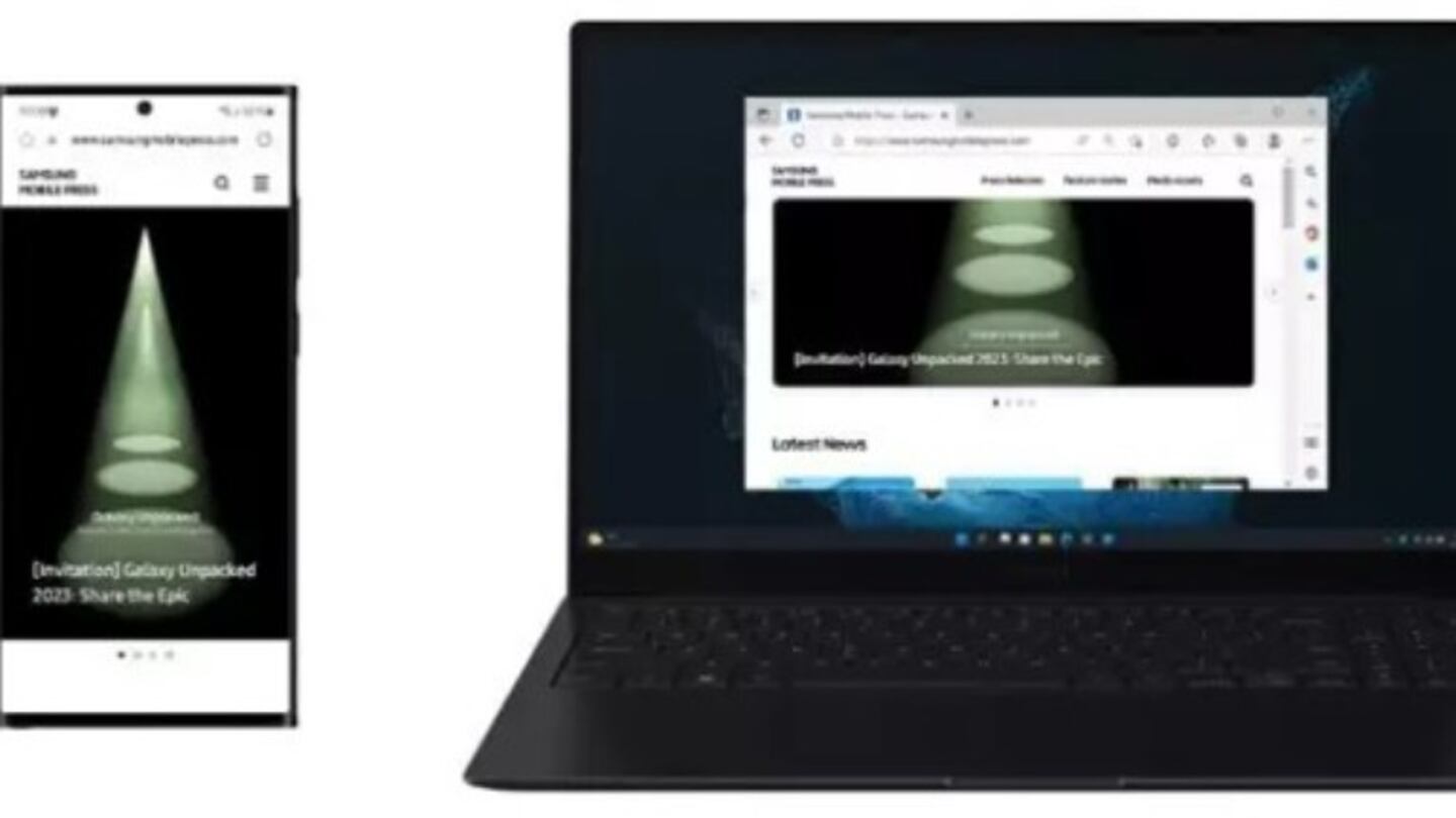 Ya es posible continuar la navegación de los móviles Samsung Galaxy en ordenadores de la serie Galaxy Book