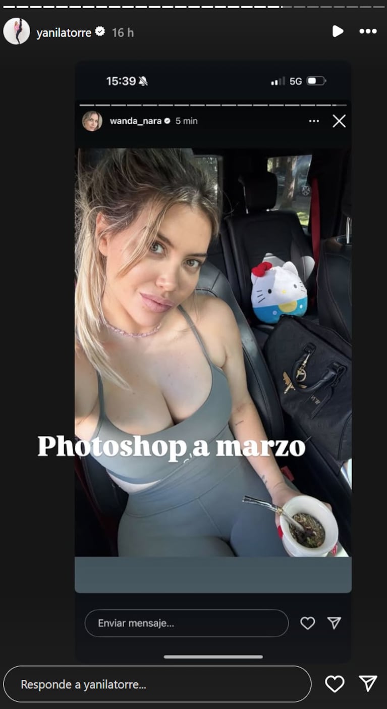 Yanina acusa a Wanda de usar Photoshop. Foto: IG | yanilatorre