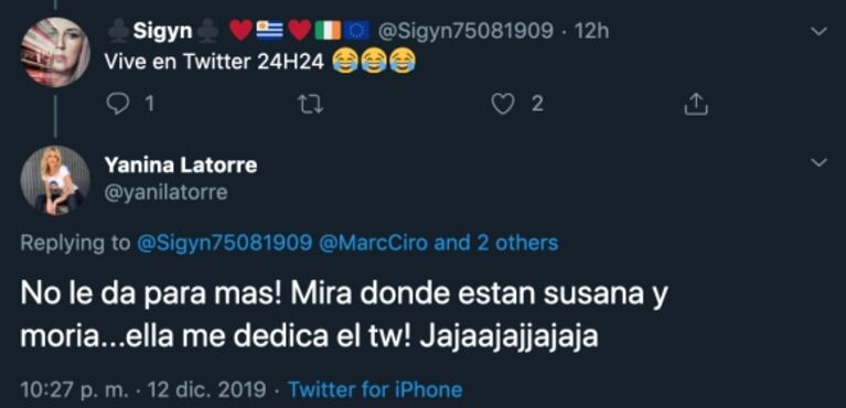 Yanina Latorre apuntó sin filtro contra Graciela Alfano: "Mirá dónde están Susana y Moria, no le da para más" 