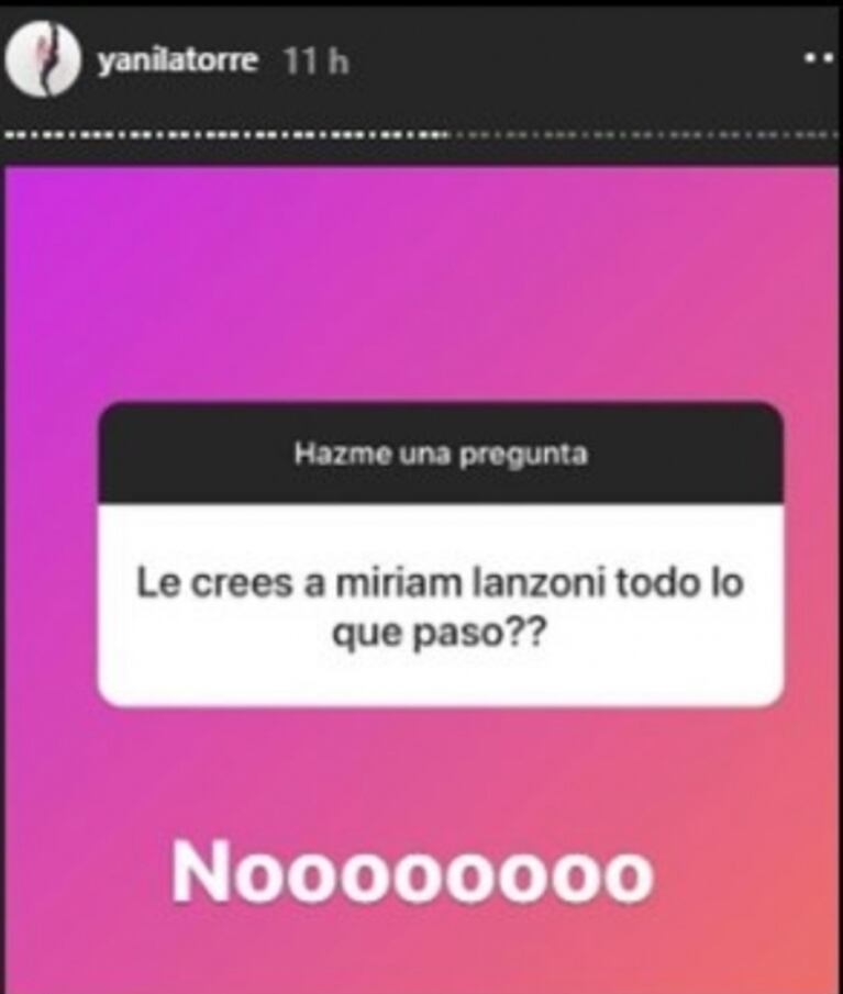 Yanina Latorre "chicaneó" a Miriam Lanzoni, tras la reconciliación con su novio: "¡Ja ja ja!"