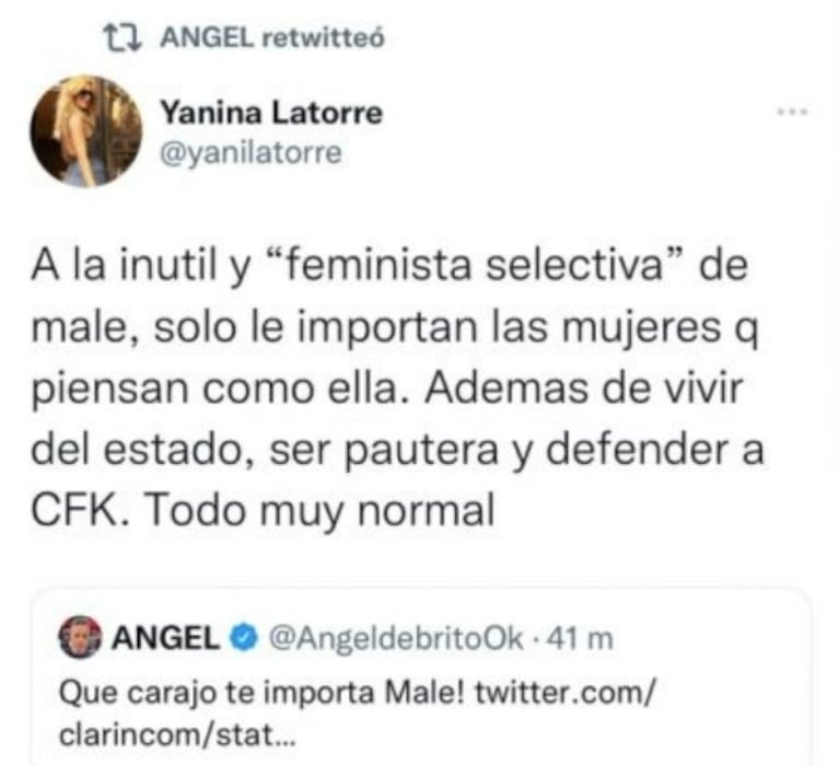 Yanina Latorre cruzó con todo a Malena Pichot por criticar a Mónica Farro: "Inútil y feminista selectiva"