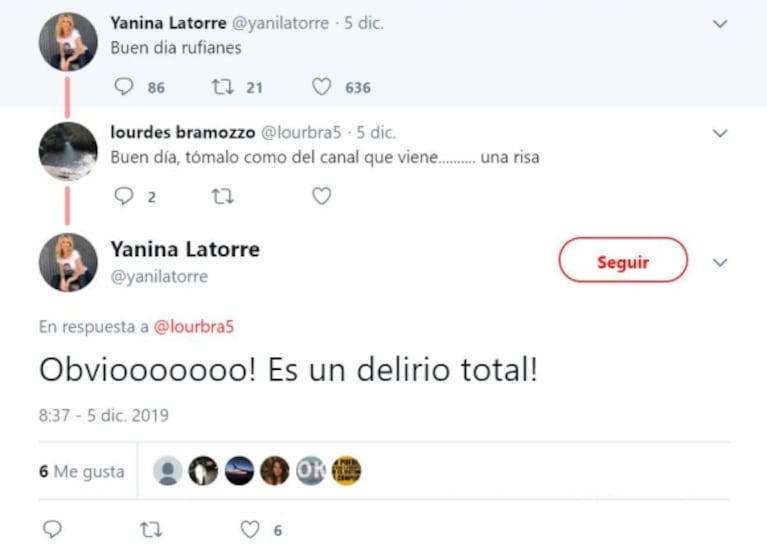 Yanina Latorre, fastidiada por la mención en TV de una supuesta infidelidad de Diego Latorre: "Es un delirio total" 