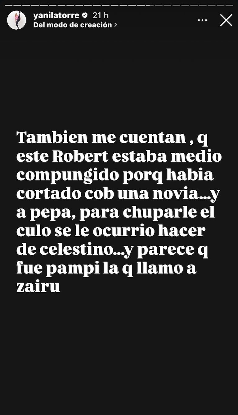 Yanina Latorre habló de la polémica de Facundo Pieres, Martín Pepa, Pampita, Zaira Nara y Robert Strom (Foto: Instagram/@yanilatorre).