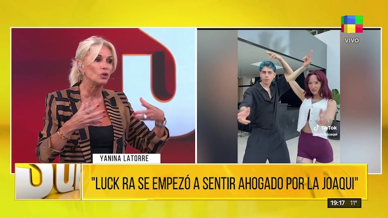 Yanina Latorre habló de la separación de Luck Ra y La Joaqui (Foto: captura de SQP).