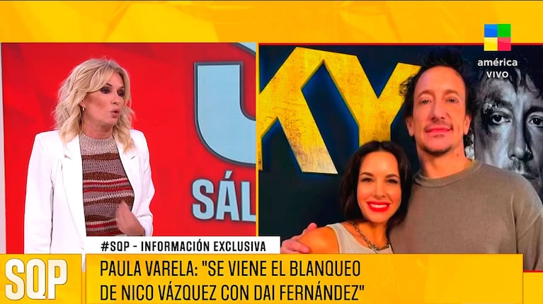 Yanina Latorre habló del presunto blanqueó amoroso de Nico Vázquez y Dai Fernández (Foto: captura de SQP, América)