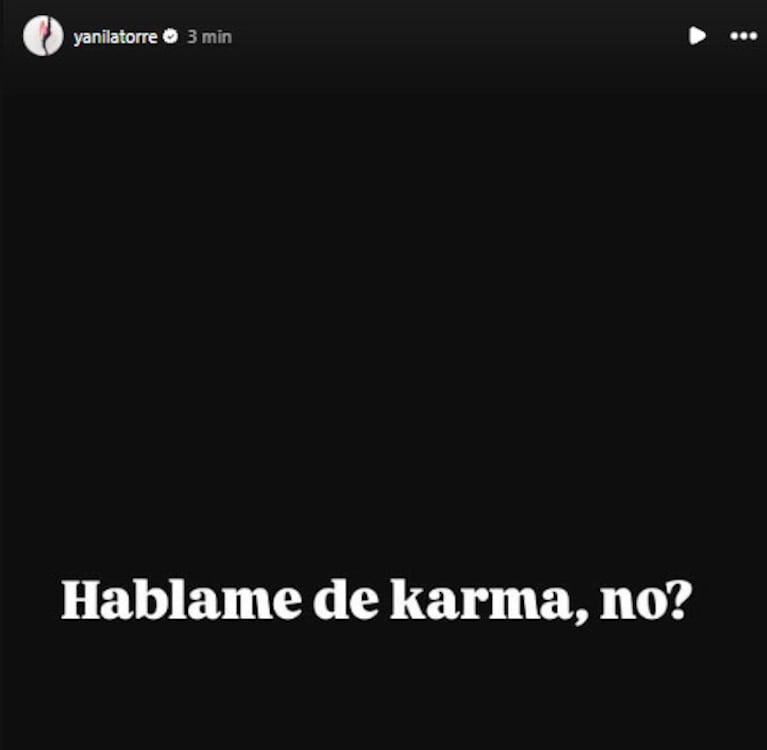 Yanina Latorre lanzó picantes historias tras la cancelación del show de Tini Stoessel (captura de Instagram)