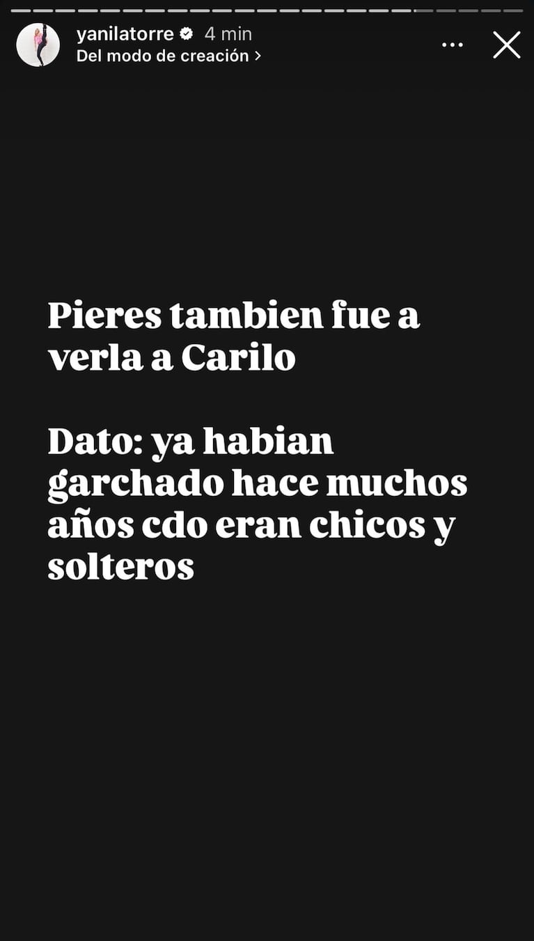 Yanina Latorre posteó sobre Chechu Bonelli y Facundo Pieres.