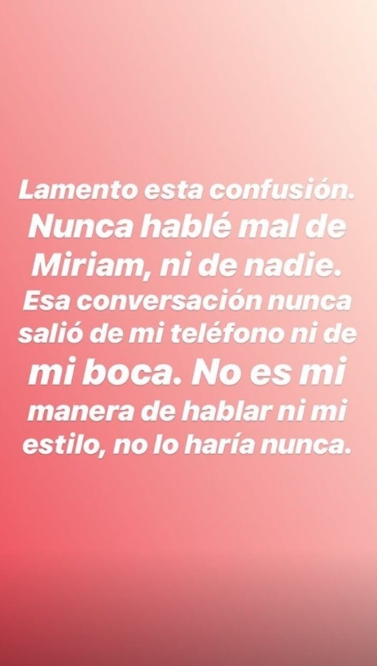 Yanina Latorre publicó supuestos chats de la novia de Fantino destrozando a Miriam Lanzoni y Coni Mosqueira los negó: "No es mi manera de hablar"