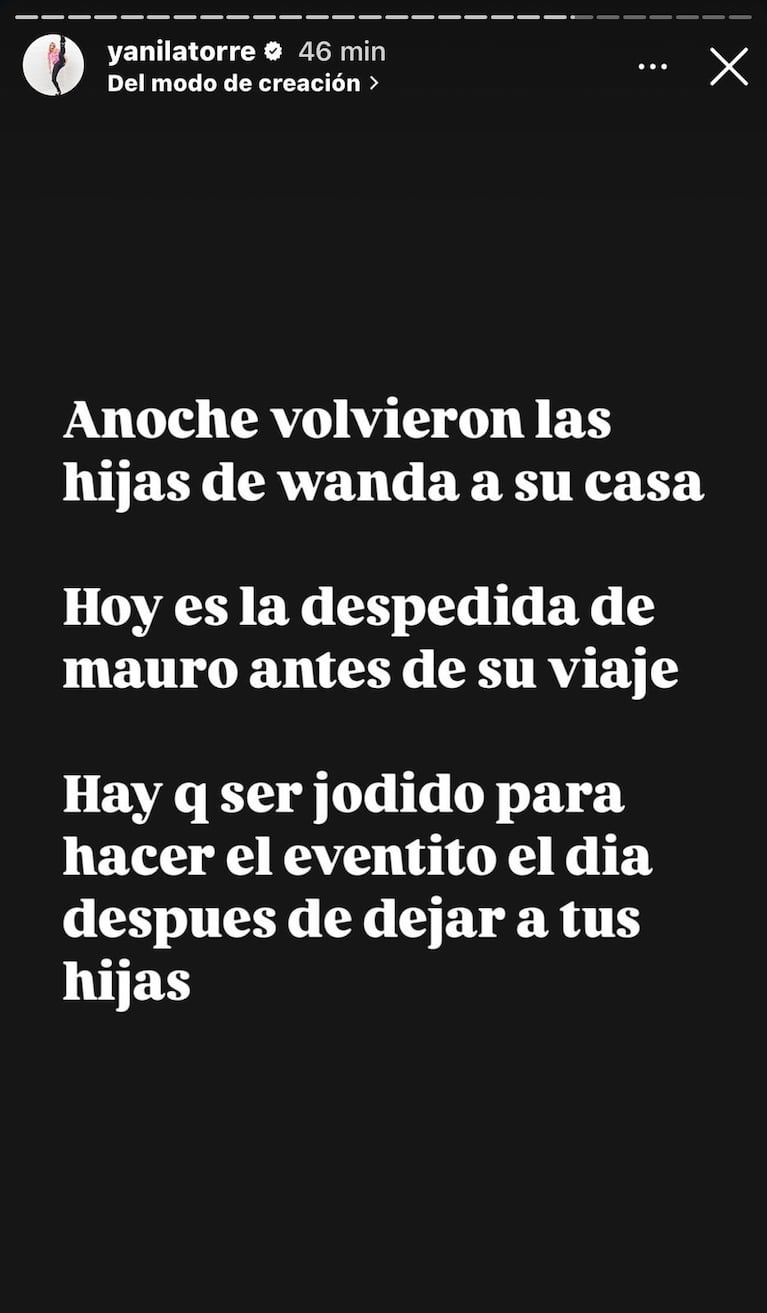 Yanina Latorre reveló un nuevo conflicto en el Wanda Gate (Foto: captura de Instagram).
