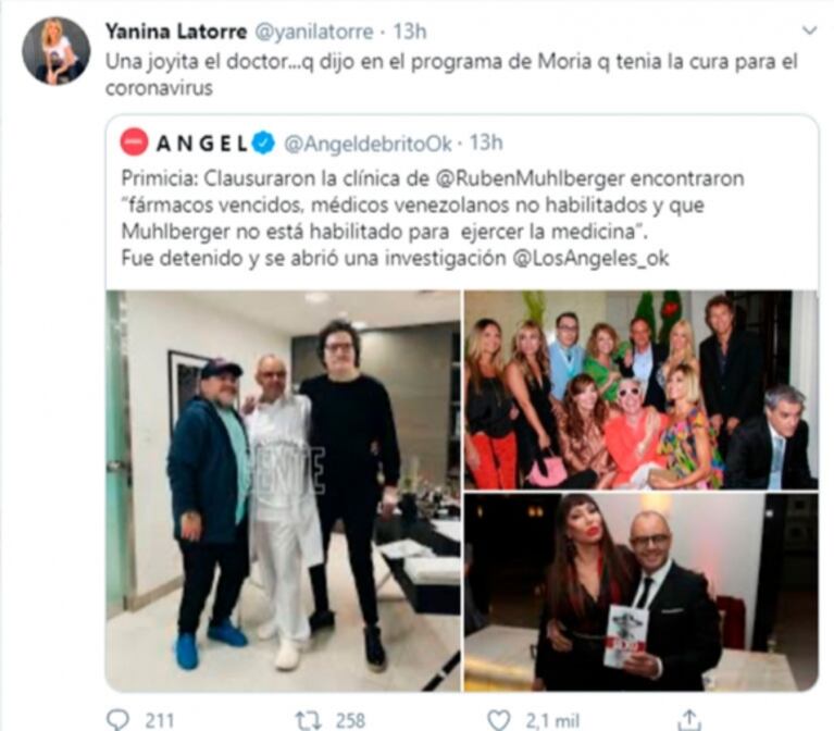 Yanina Latorre salió a cruzar sin filtros a Moria Casán: "Nunca fui presa ni me encontraron merca"
