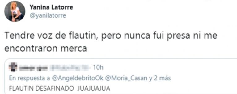 Yanina Latorre salió a cruzar sin filtros a Moria Casán: "Nunca fui presa ni me encontraron merca"