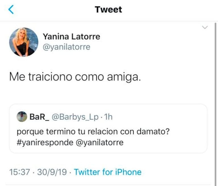 Yanina Latorre, tajante sobre el fin de su relación con Débora D'Amato: "Me traicionó como amiga"