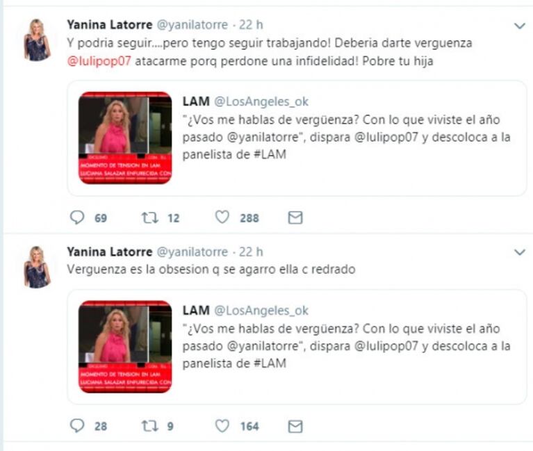 Yanina Latorre, tras su escandalosa pelea con Luciana Salazar: "Debería darte vergüenza atacarme porque..."