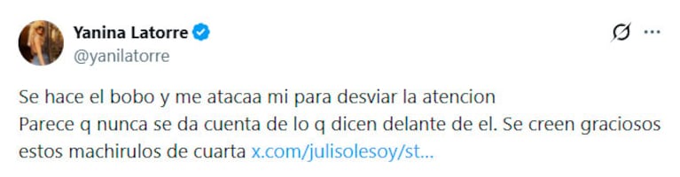 Yanina Latorre y Beto Casella : captura de X.