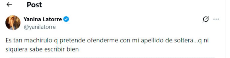 Yanina Latorre y Beto Casella : captura de X.