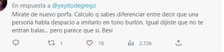 Yeyo De Gregorio imitó a Marcos de Gran Hermano, lo destrozaron en redes y se defendió: "Están muy llenos de odio"